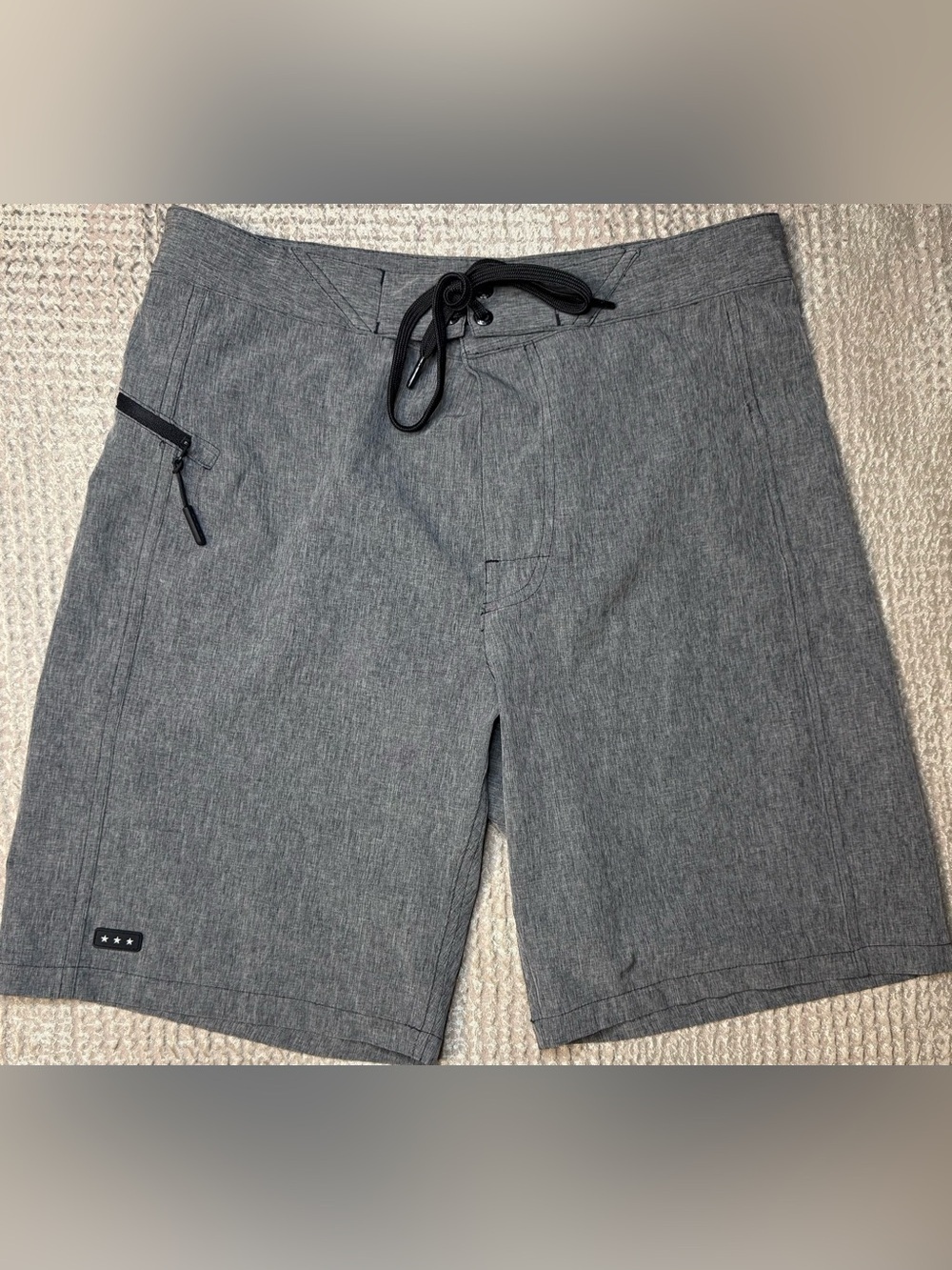John Varvatos Star USA Rockaway Swim Trunks Boardshorts Gray Mens 30
